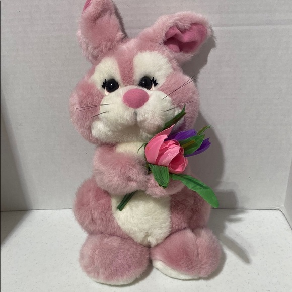Applause | Toys | Pink And White Stuffed Bunny Toy With Fluffy Texture ...
